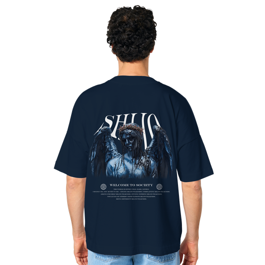 Society Withe Print - Organic Oversize Shirt